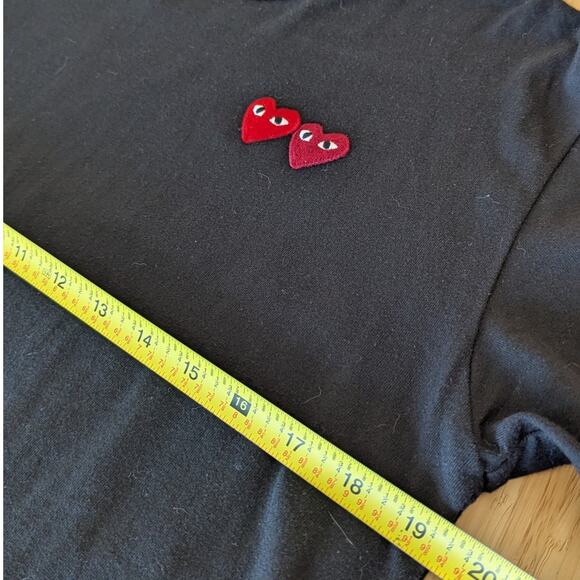 Comme des Garçons PLAY Signature Logo Hearts Short Sleeve Tee T-shirt, size L - Picture 4 of 6